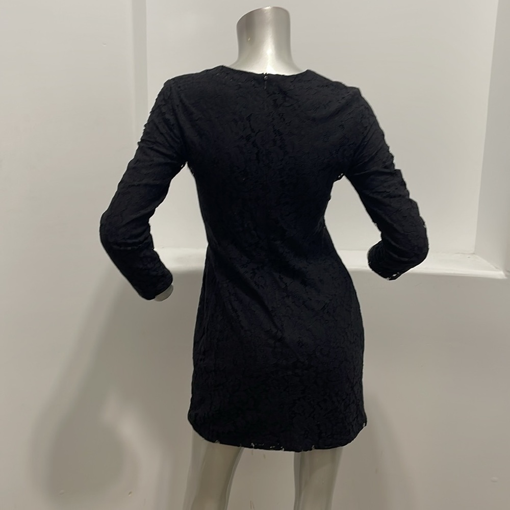 Steve Alan Fit And Flare Long Sleeve Mini Lace Black Dress Size 0 - Picture 2 of 12